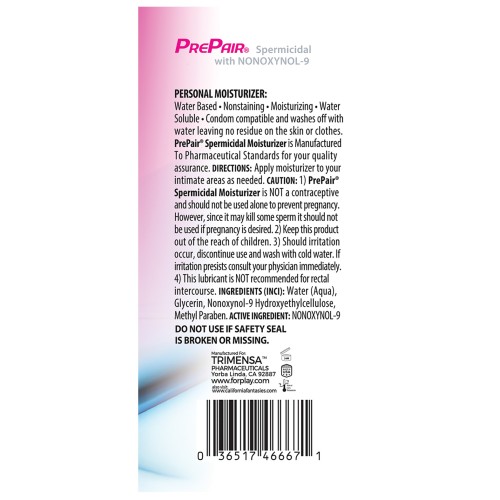 Prepair Spermicidal Lubricant 4.5 oz