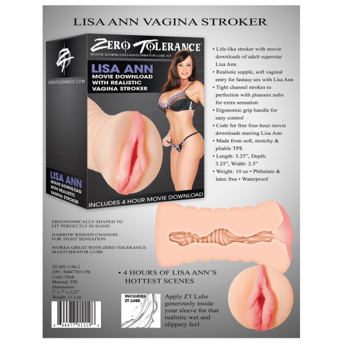 Masturbador Vagina Realista con Descarga de Película de Lisa Ann