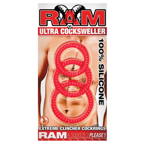 RAM Ultra Cocksweller Cockring Set Red'