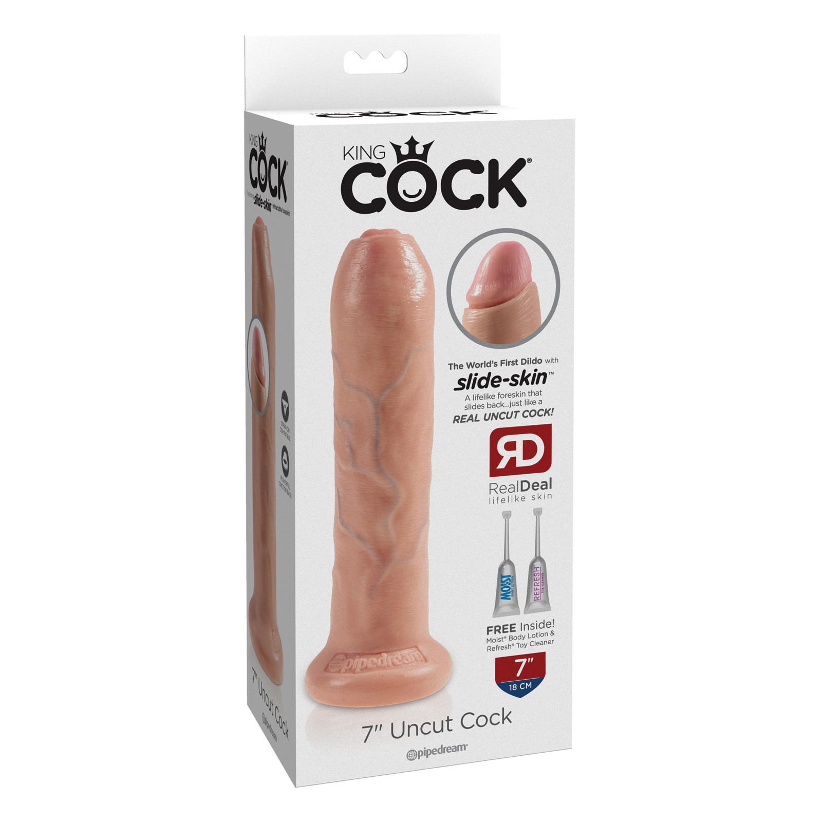 Dildo King Cock 7" Sin Circuncisión - Flesh