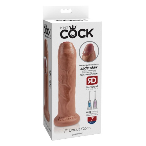 Dildo King Cock 7 Pulgadas Sin Circuncidar Tan - Placer Inigualable