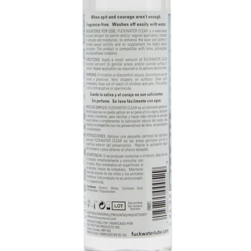 Fuck Water Clear H2O Personal Lubricant for Comfort