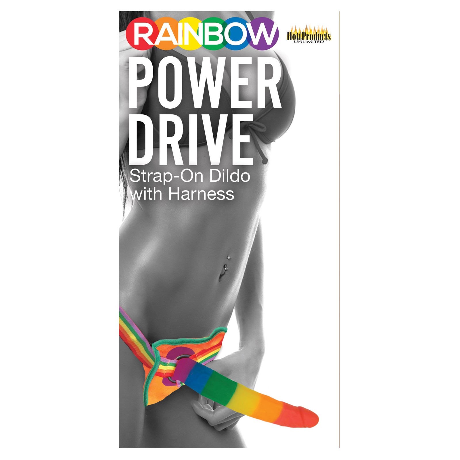 Rainbow 7-Inch Strap-On Dildo with Harness