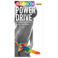 Rainbow 7-Inch Strap-On Dildo with Harness