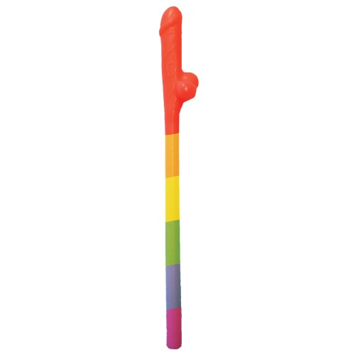 Pack of 10 Rainbow Pecker Straws