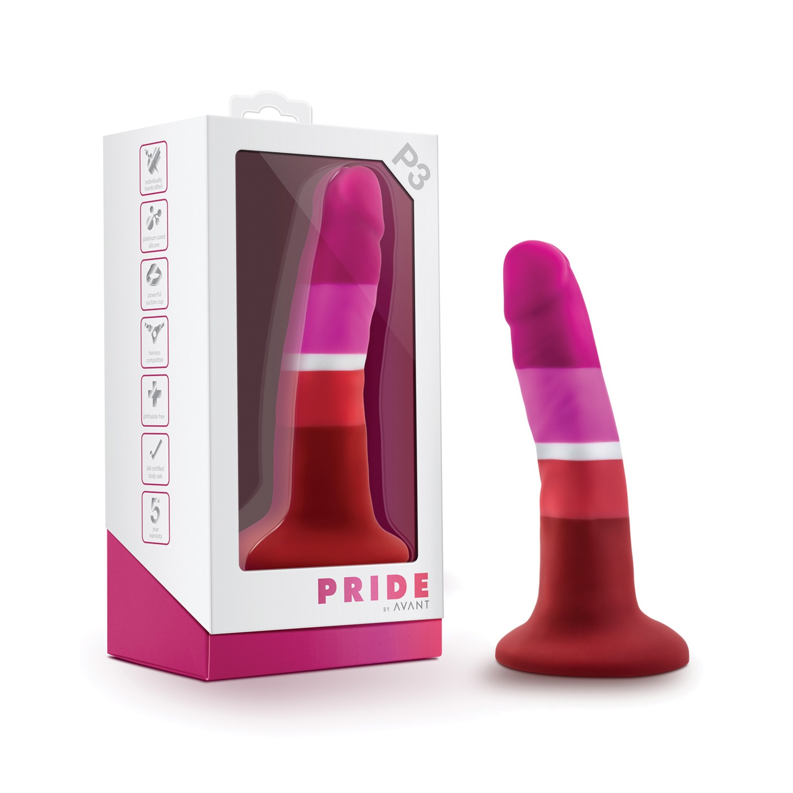 Blush Avant P3 Lesbian Pride Silicone Dong - Ultimate Pleasure