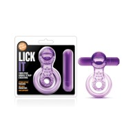 Blush Play with Me Lick it Vibrating Double Strap Cockring Purple