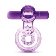 Blush Play with Me Lick it Vibrating Double Strap Cockring Purple