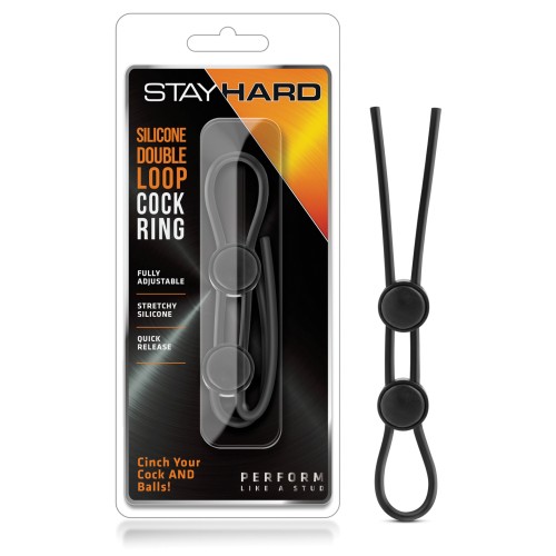 Blush Stay Hard Double Loop Cock Ring for Enhanced Performance