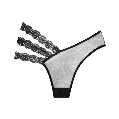 Adore Sheer & Lace Wild Orchid Panty Black