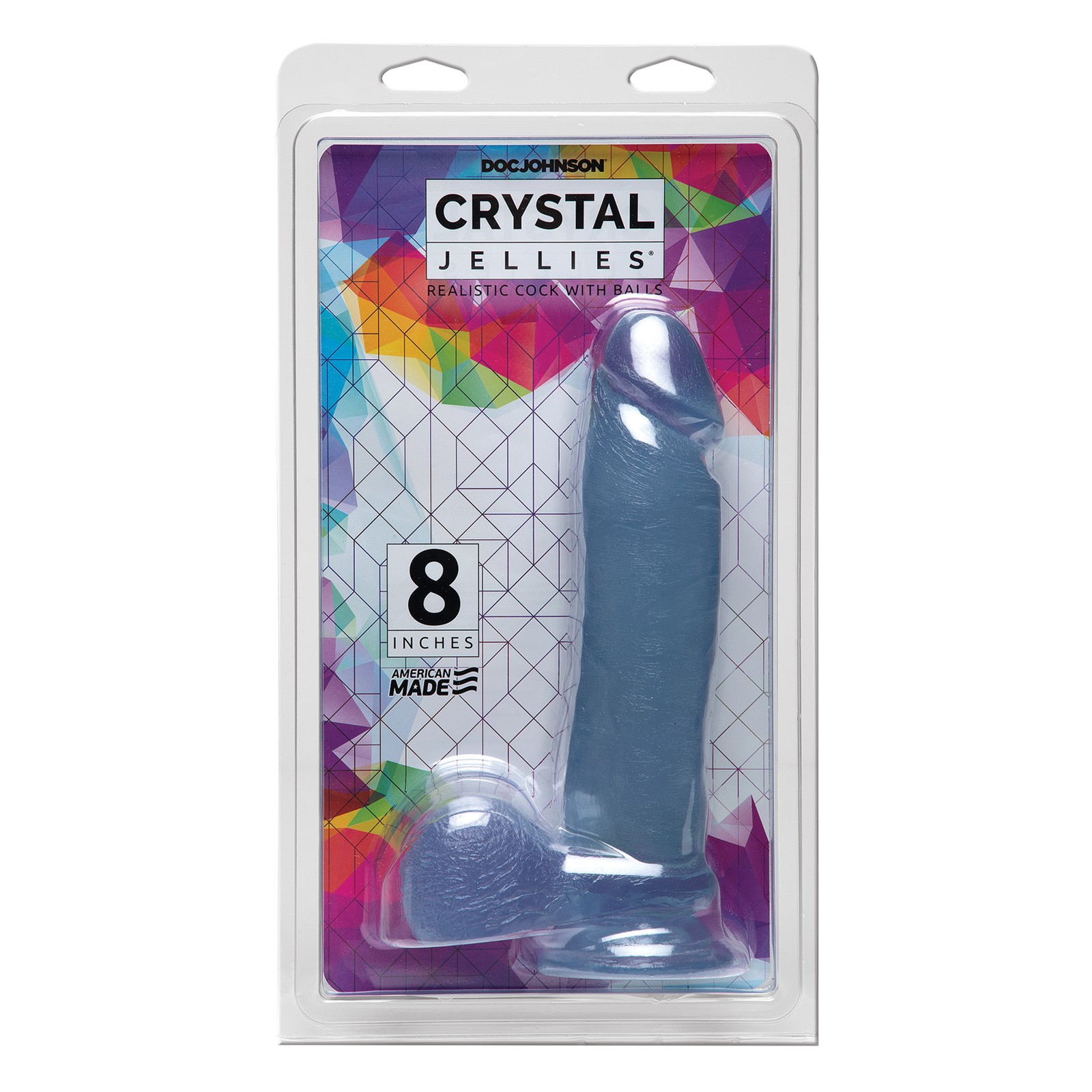 Crystal Jellies 8-Inch Ballsy Cock - Clear