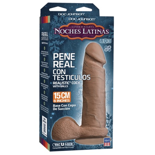 Noches Latinas Realistic Dildo with Balls 6" Caramel