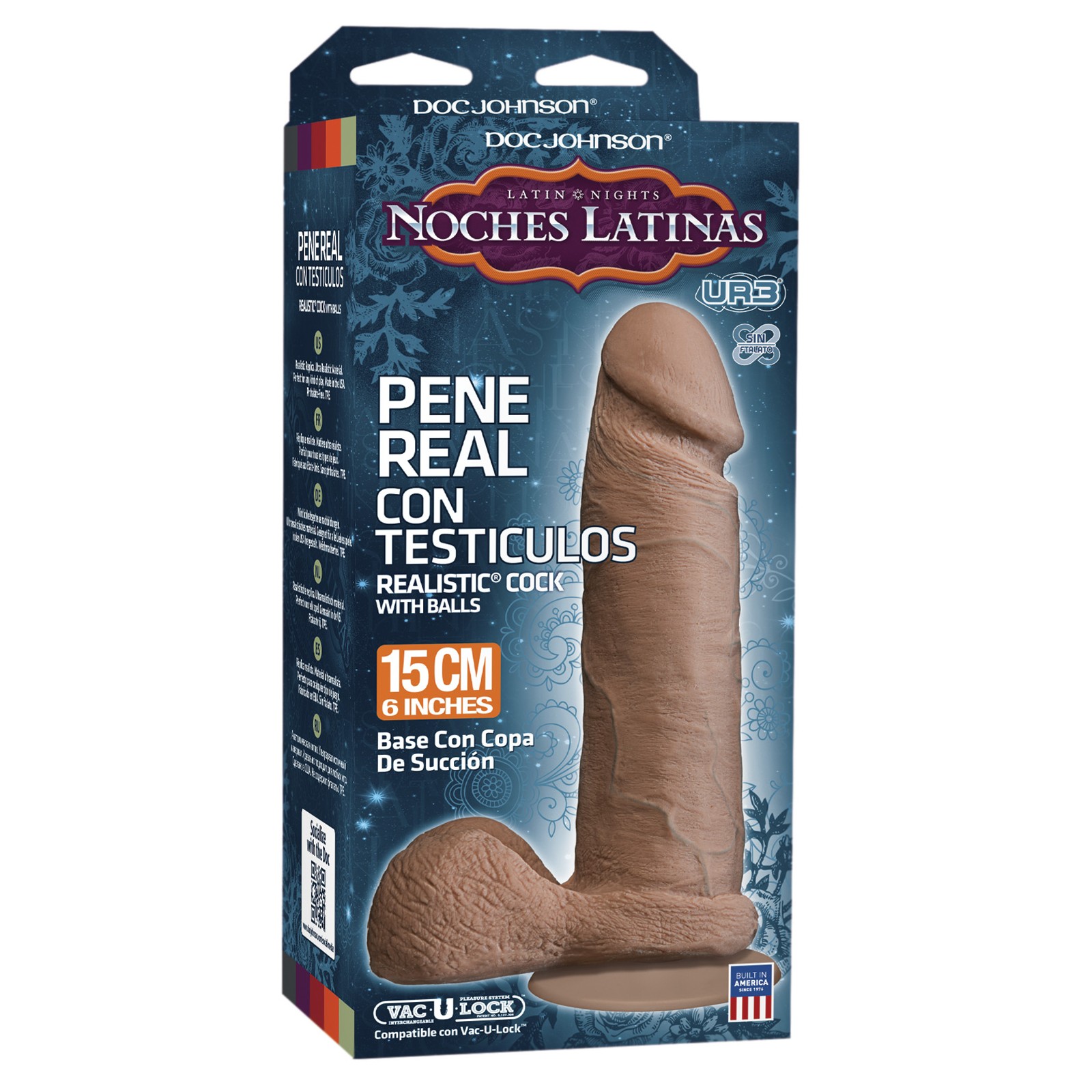 Noches Latinas Realistic Dildo with Balls 6" Caramel