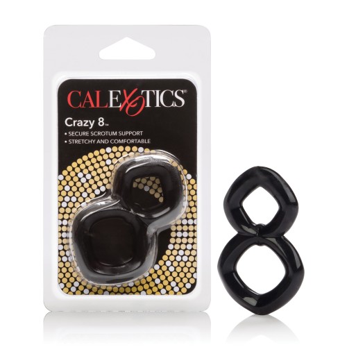 Crazy 8 Enhancer Double Cock Ring Black