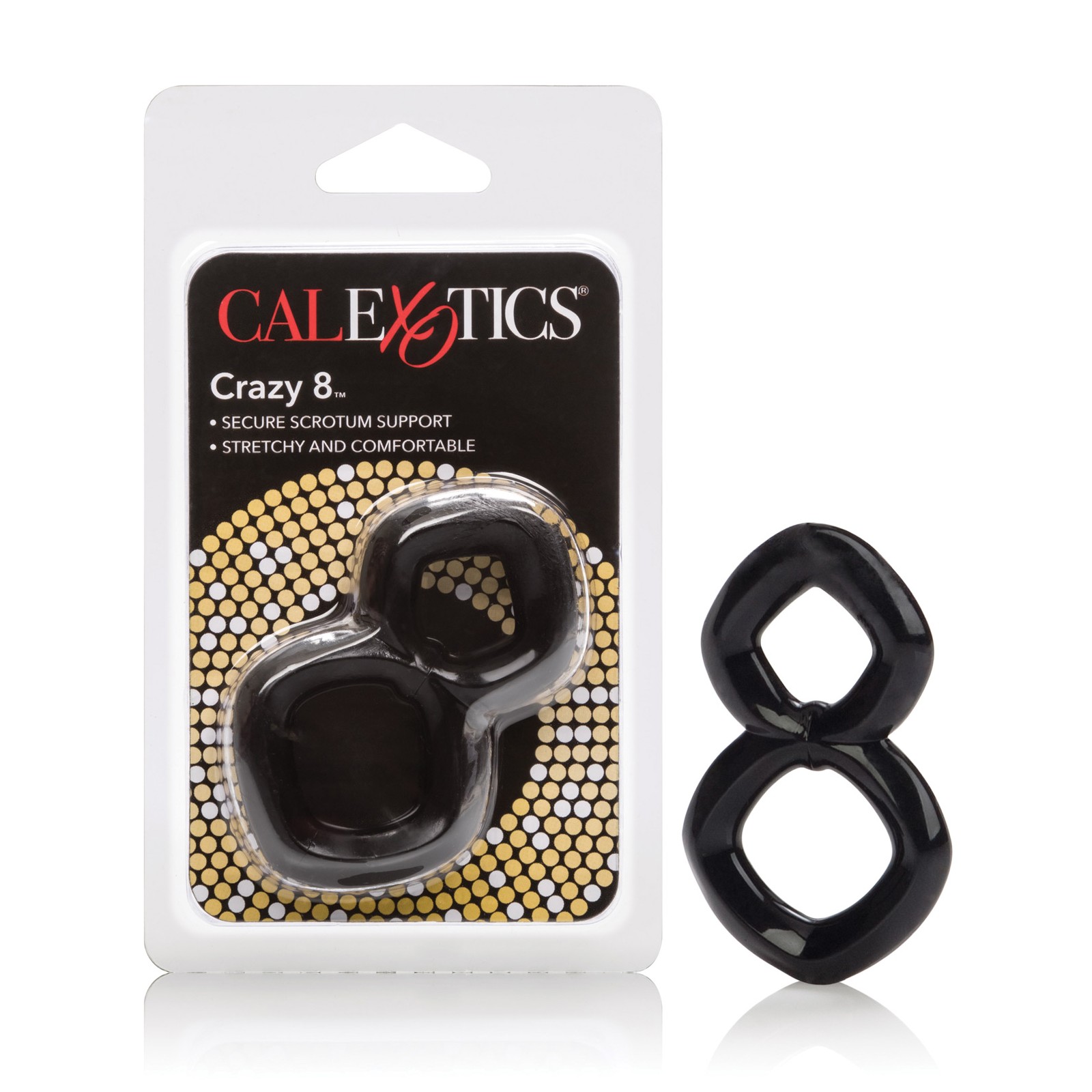 Crazy 8 Enhancer Double Cock Ring Black