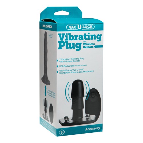 Plug Vibrante Vac-U-Lock con Control Remoto - Negro