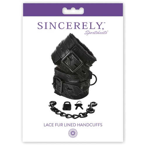 Sincerely Lace Fur Lined Handcuffs for BDSM Play