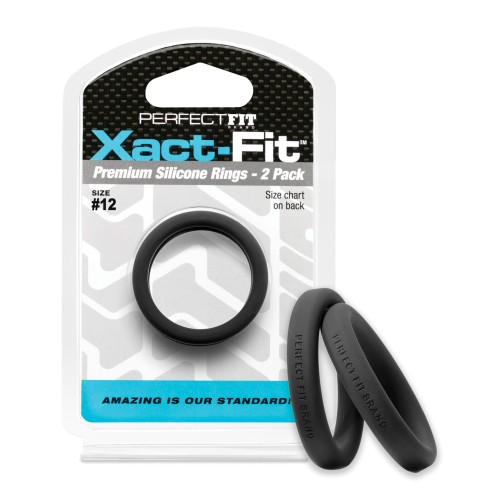 Anillo para el Pene Perfect Fit Xact Fit #12 - Negro Pack de 2