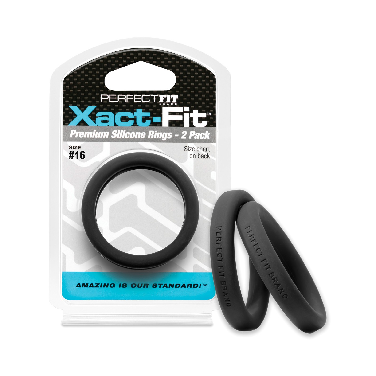 Conjunto de Anillos para el Pene Perfect Fit Xact Fit #16 Negro