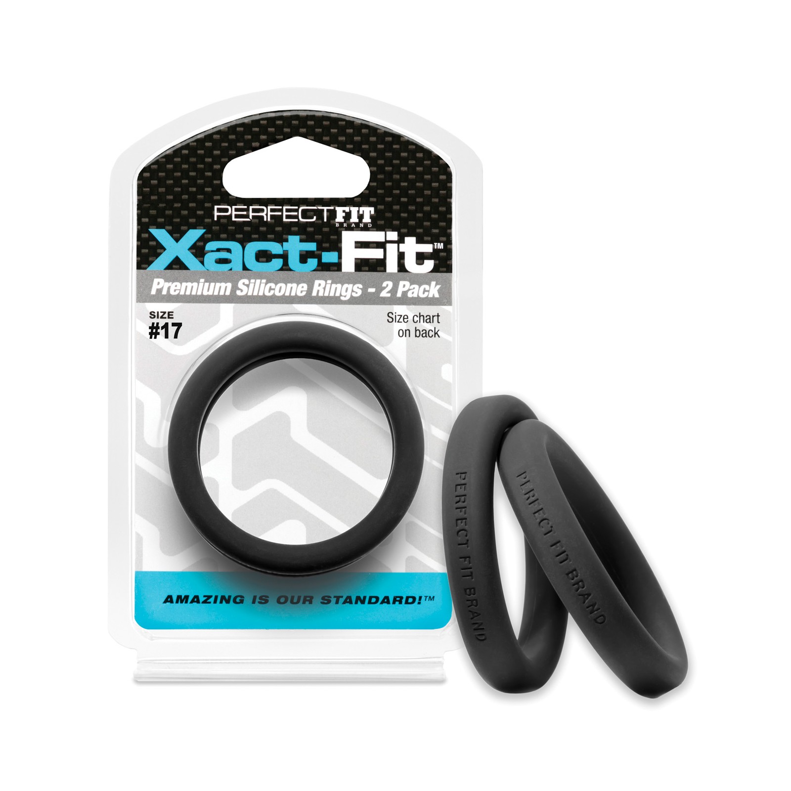 Perfect Fit Xact Fit #17 Negro Pack de 2 Anillos