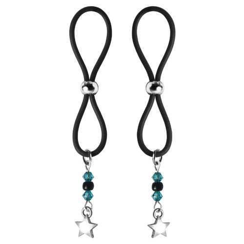 Bijoux de Nip Halos para Pezones con Estrella Turquesa/Negro