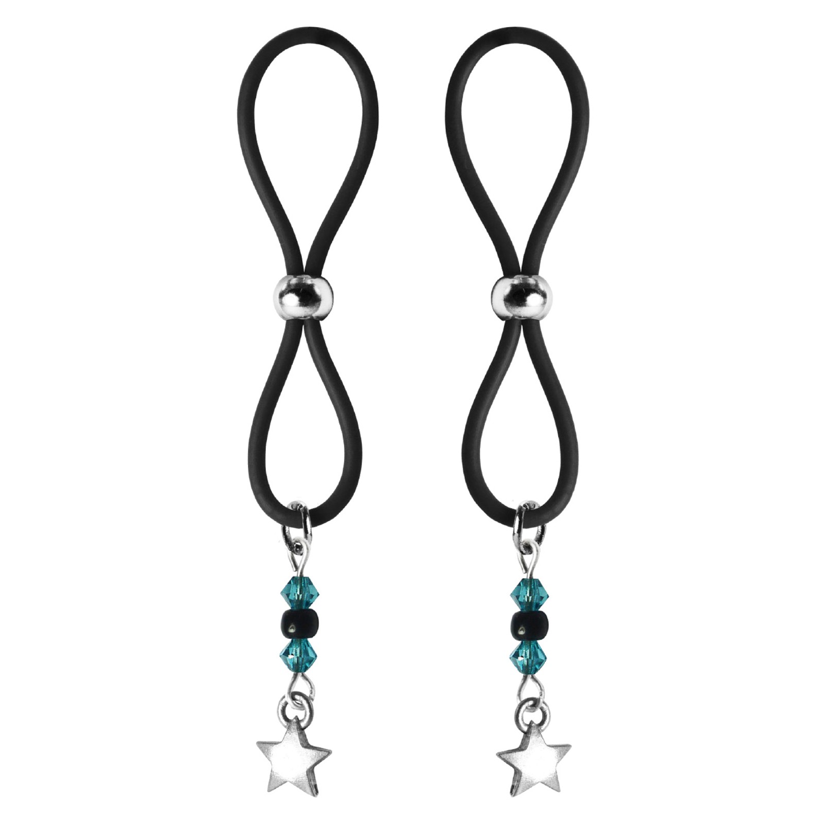 Bijoux de Nip Halos para Pezones con Estrella Turquesa/Negro