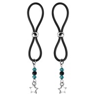 Bijoux de Nip Halos para Pezones con Estrella Turquesa/Negro