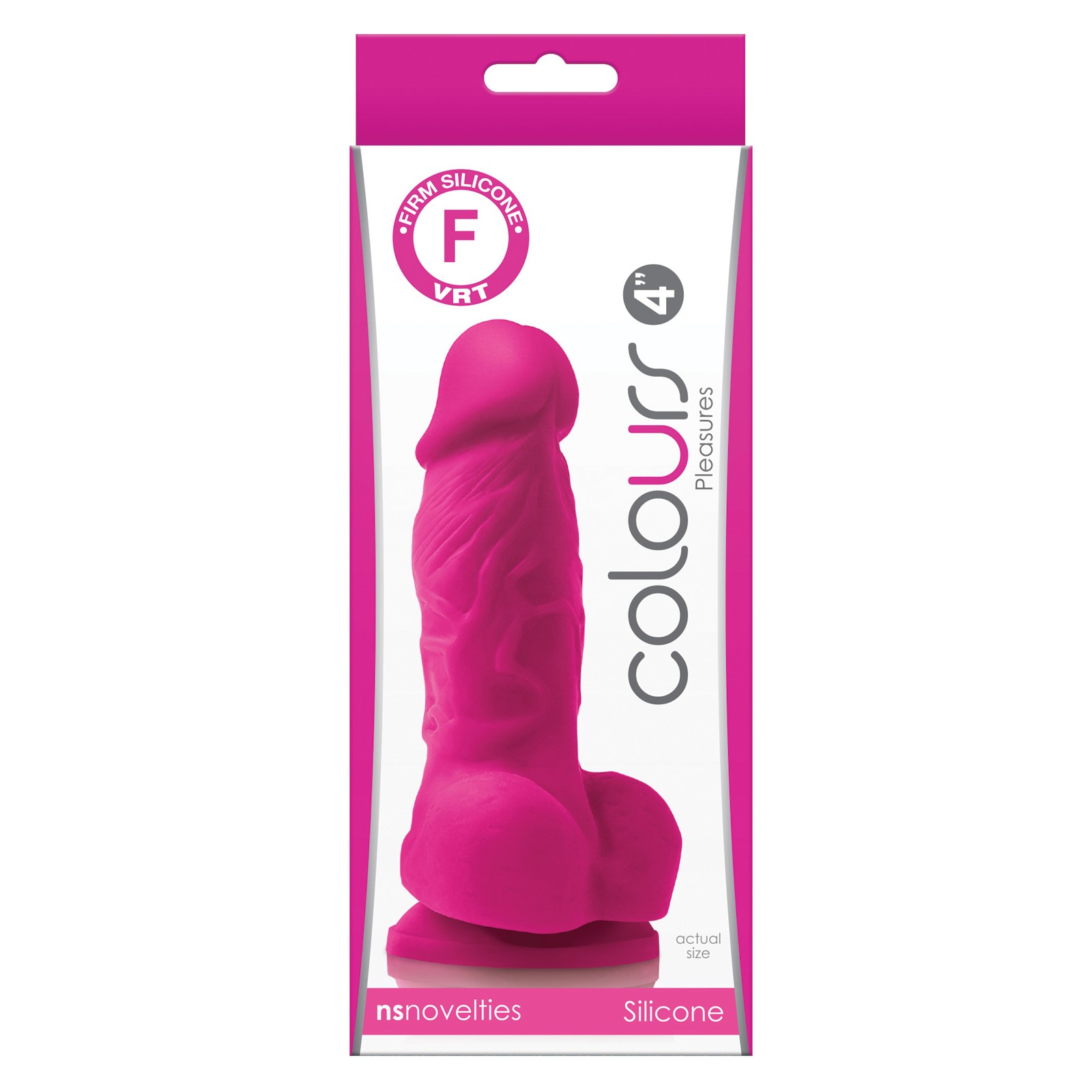 Colours Pleasures 4 Inch Dong w/Balls & Suction Cup - Pink