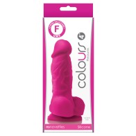 Colours Pleasures 4 Inch Dong w/Balls & Suction Cup - Pink