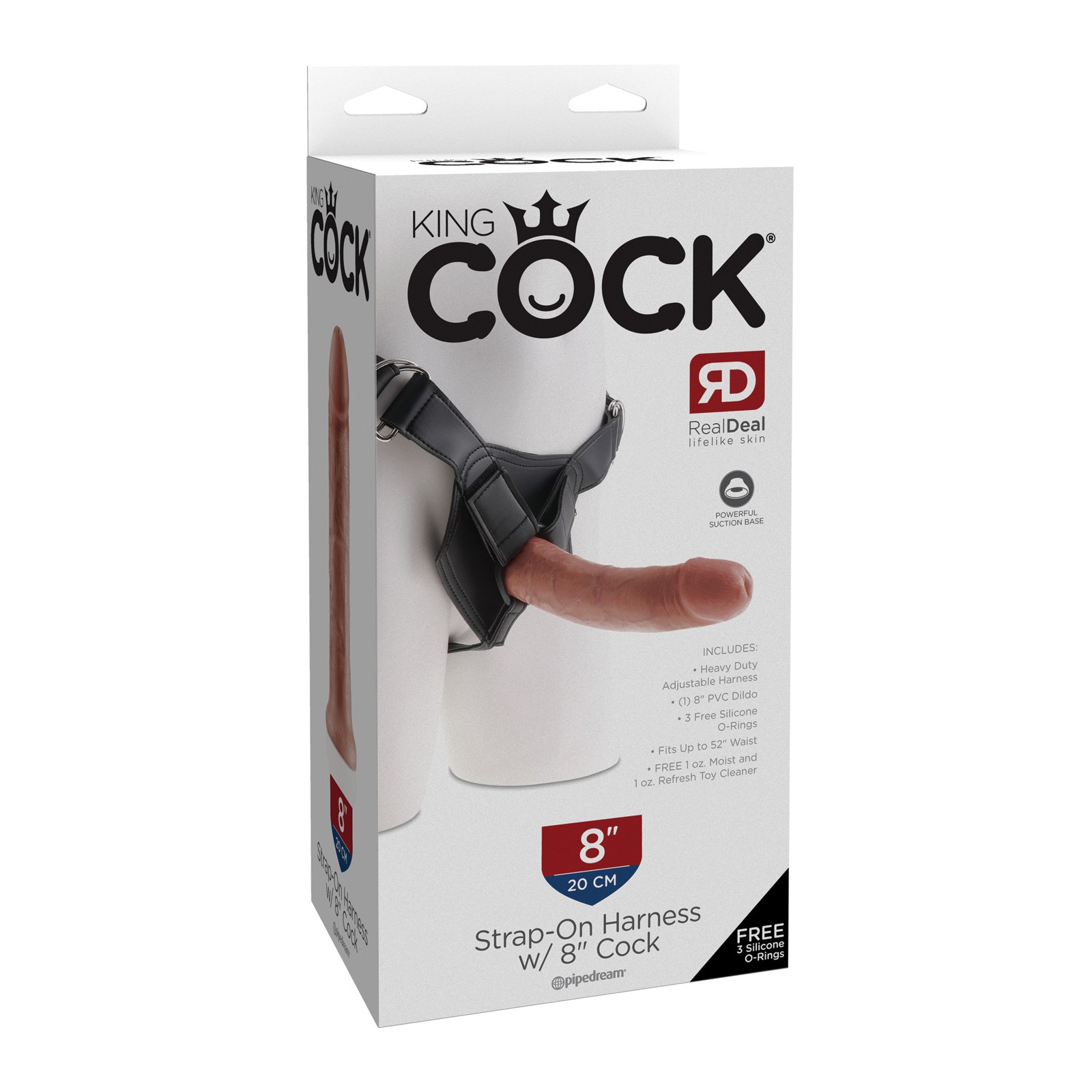 King Cock Arnés para Strap-On con Pene de 8" - Canela