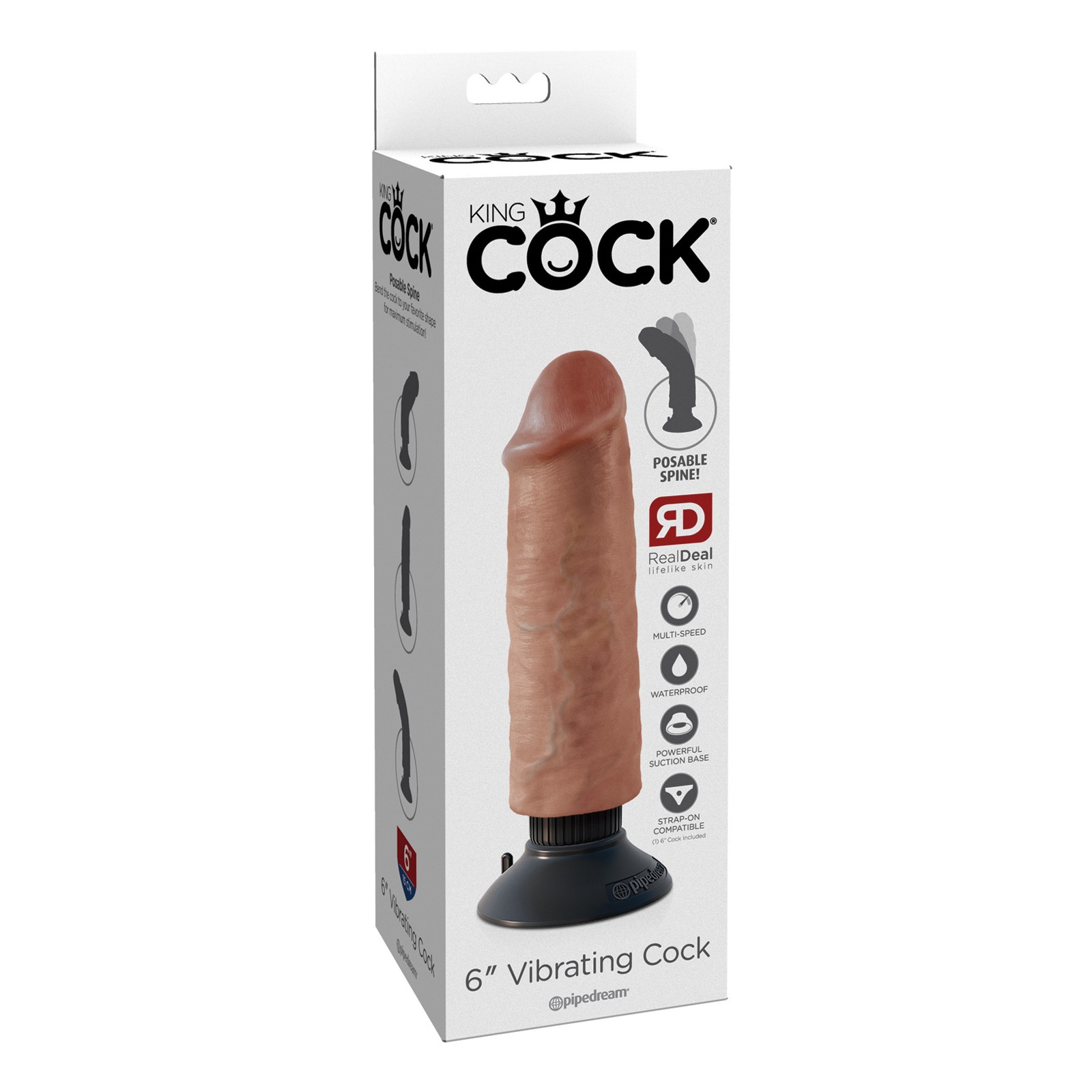 King Cock 6 Vibrating Cock Tan - Experience Ultimate Pleasure