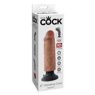 King Cock 6 Vibrating Cock Tan - Experience Ultimate Pleasure