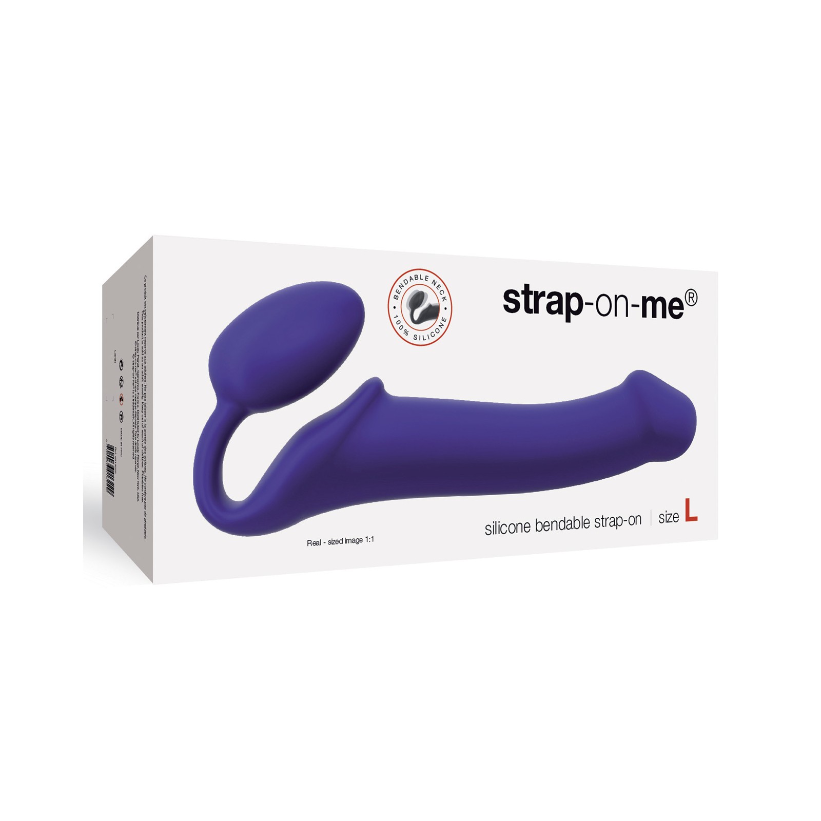 Silicone Bendable Strap-On Large Purple