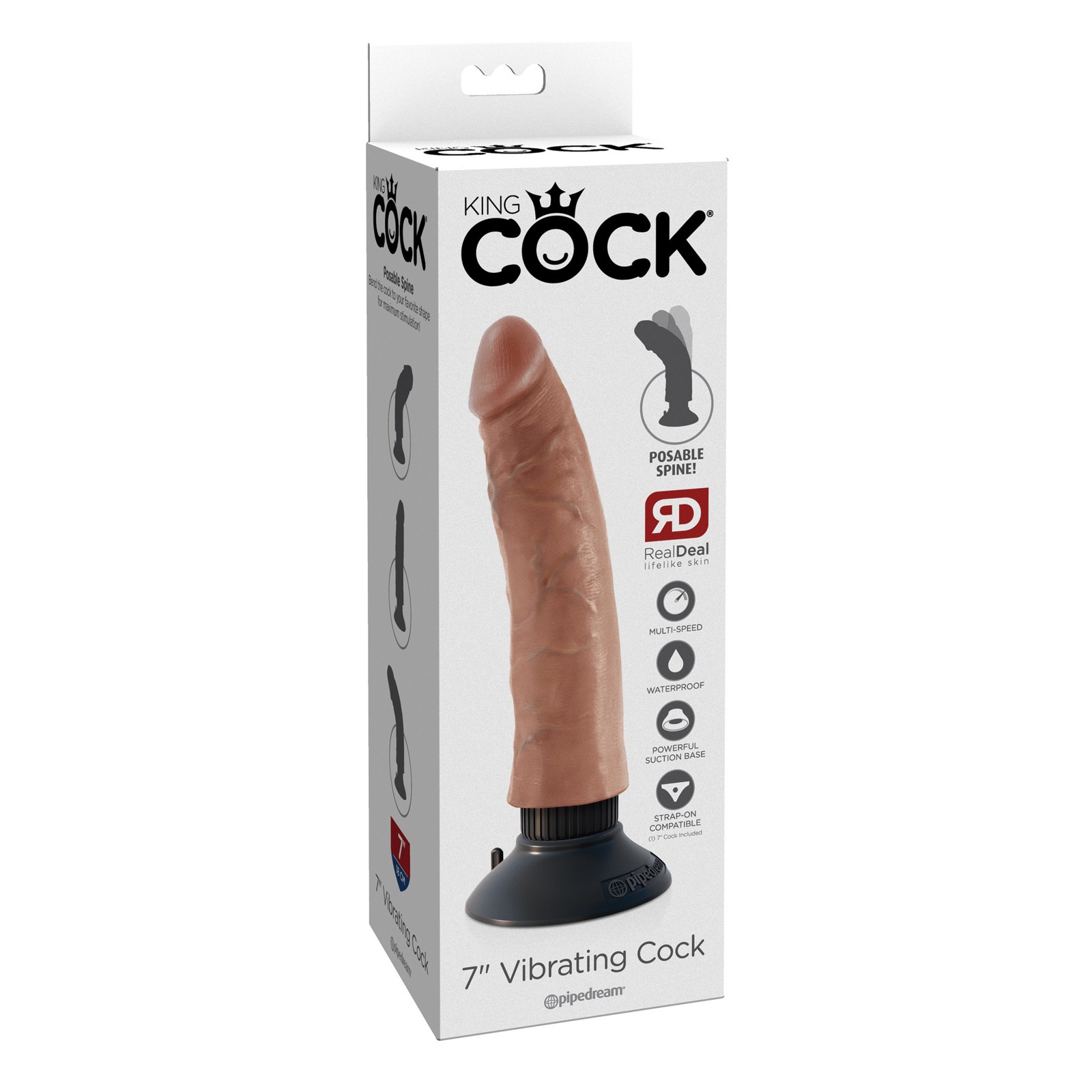 King Cock 7" Vibrating Cock for Ultimate Pleasure