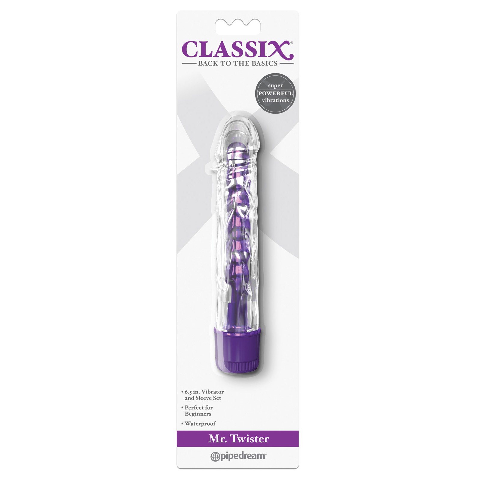 Vibrador Classix Mr Twister con Manga Púrpura