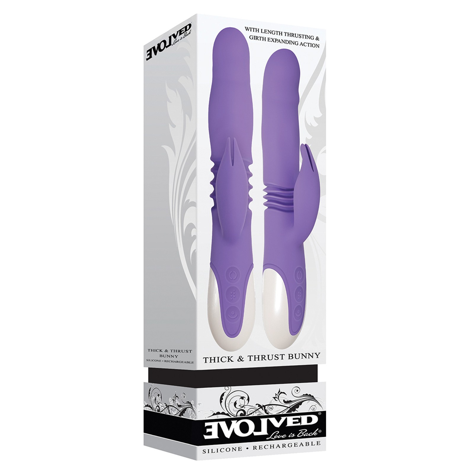 Evolved Thick & Thrust Bunny Dual Stim Rechargeable Purple