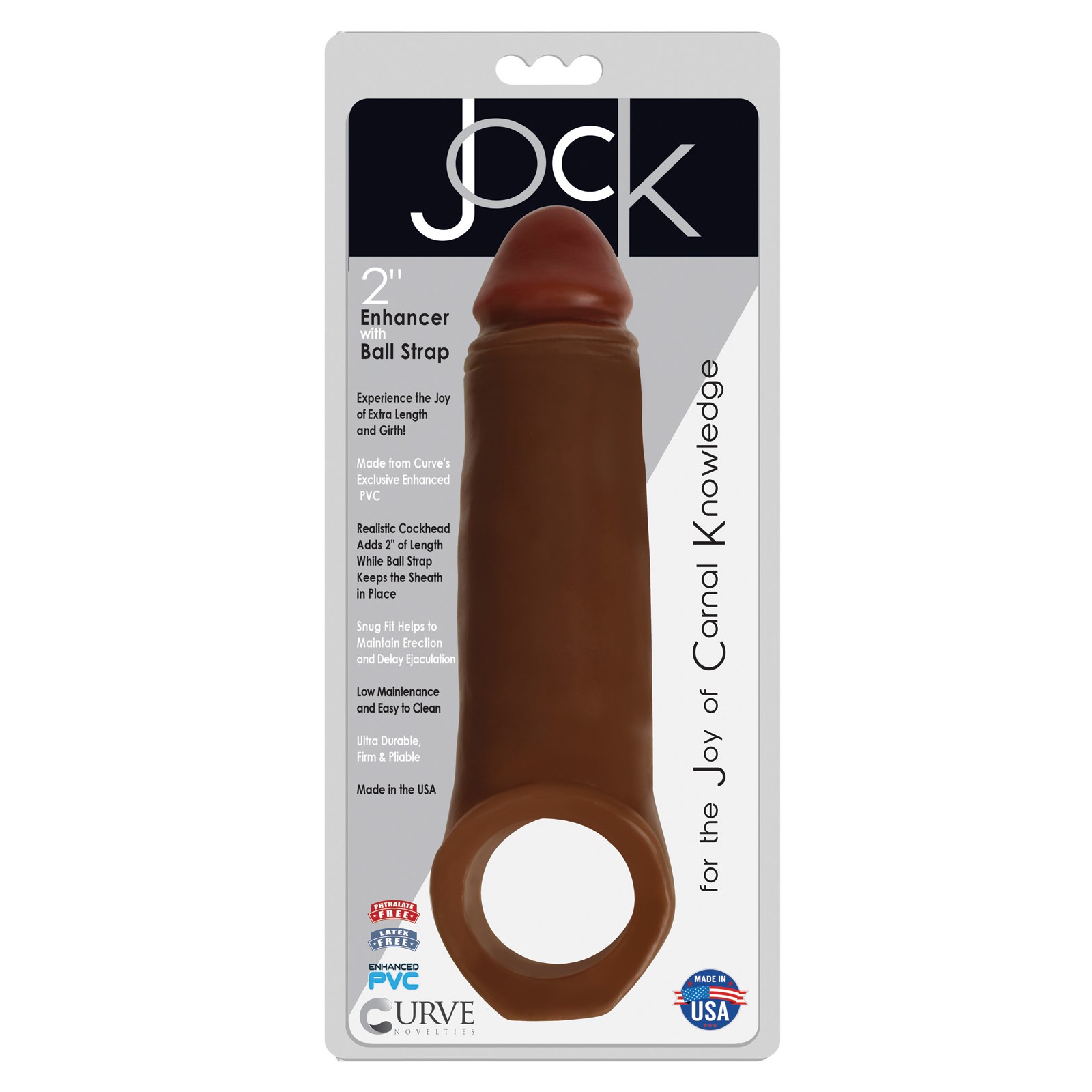 Curve Toys Jock Enhancer 2" Extender with Ball Strap - Chocolate