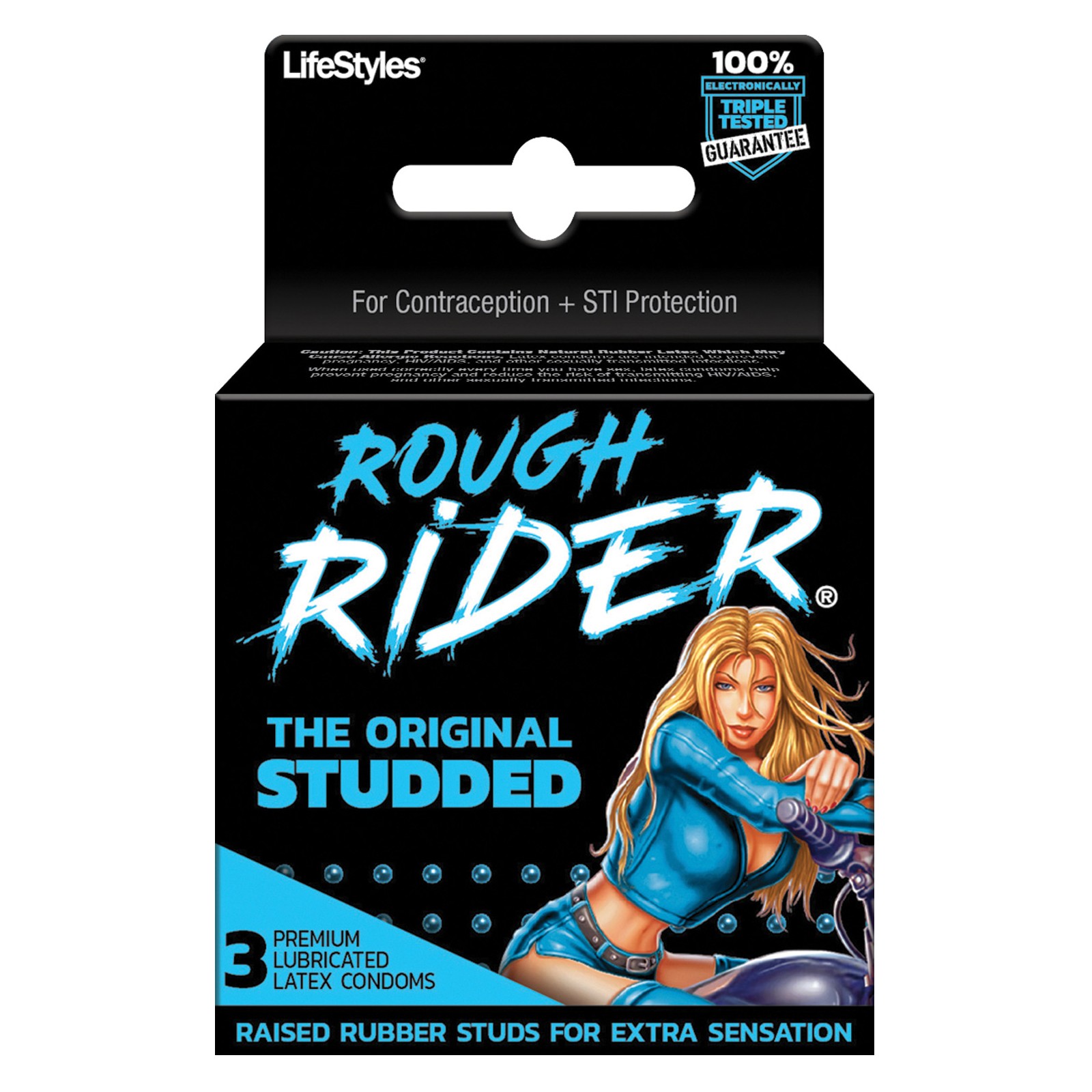 Pack de Condones Rough Rider con Estímulos - 3 Unidades