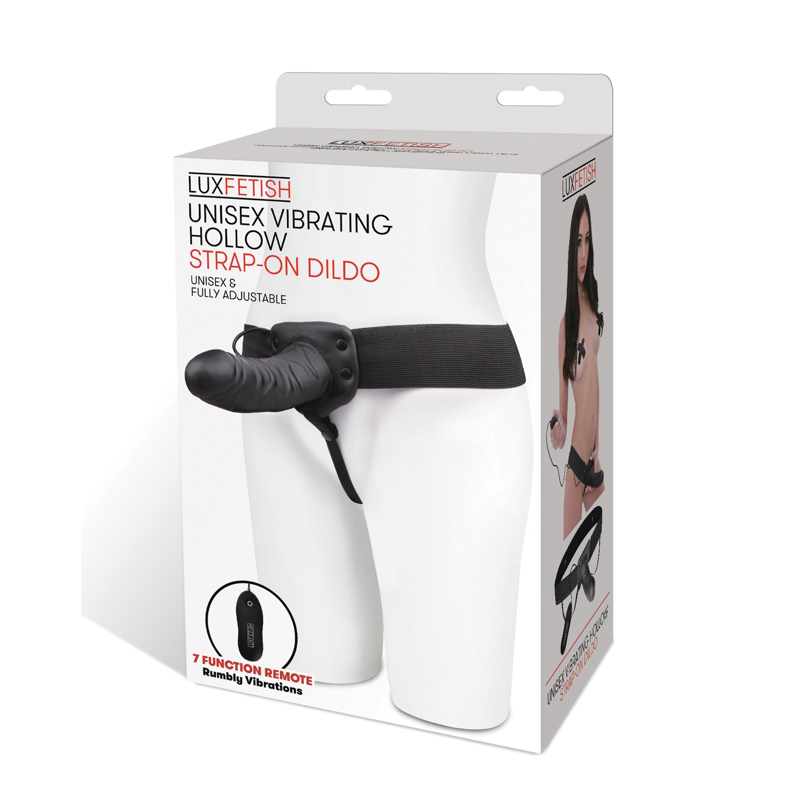 Dildo Strap-On Hueco Vibrante Unisex Lux Fetish para Placer Íntimo