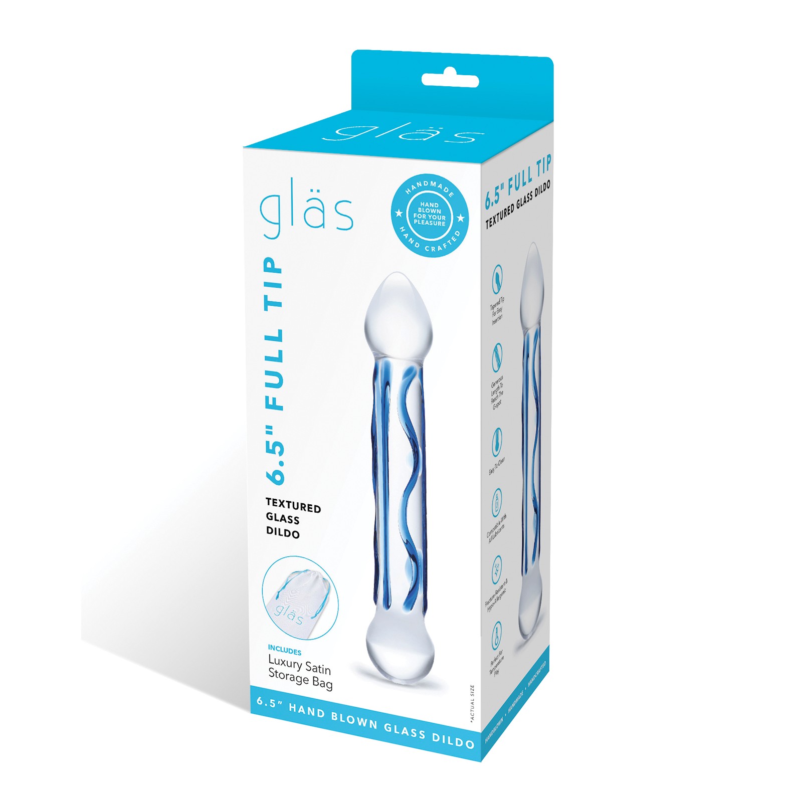 Glas Full Tip Textured Glass Dildo - Sensational Experience