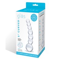 Dildo Curvado de Cristal con Perlas de 5"