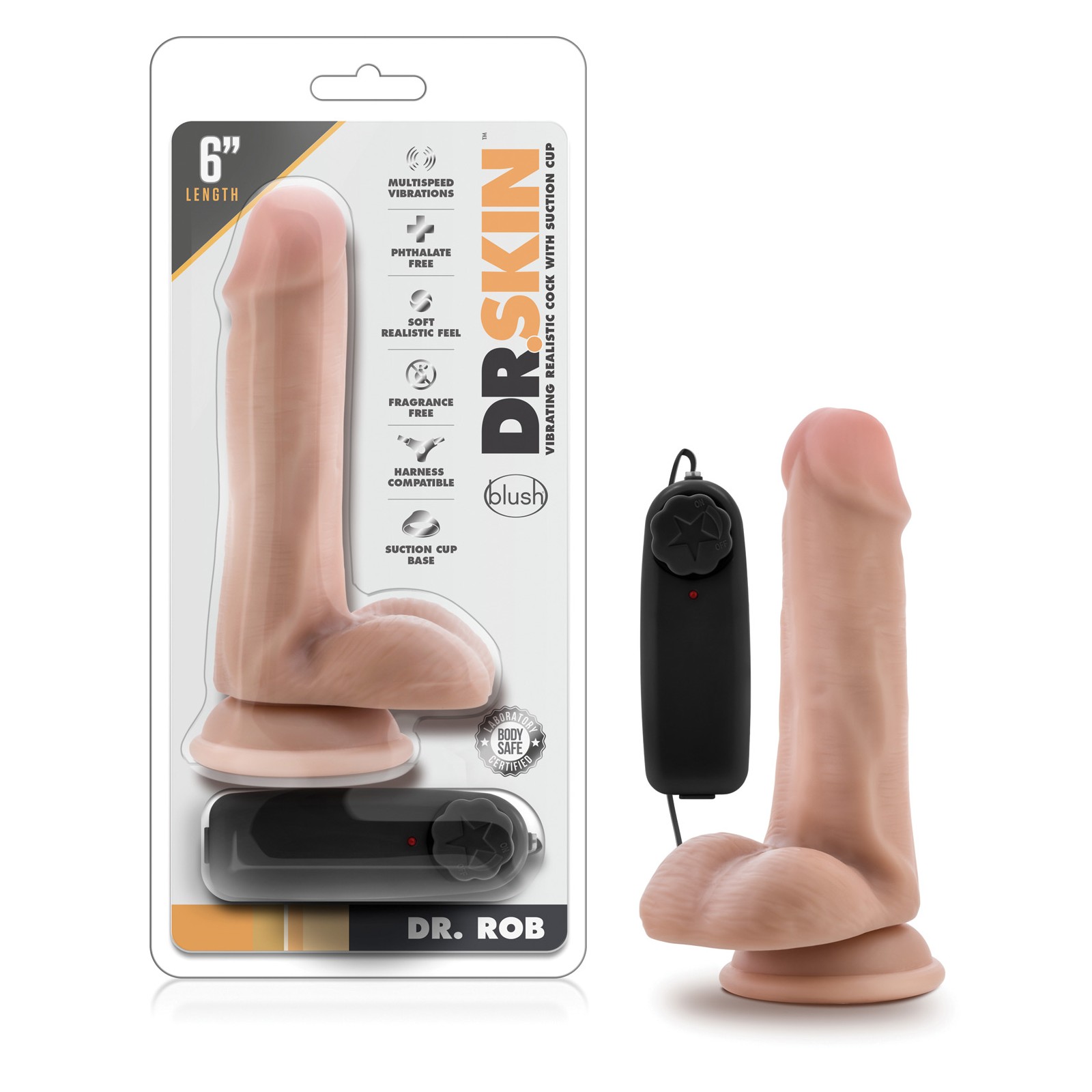 Blush Dr. Skin Dr. Rob 6 Inch Cock with Suction Cup Vanilla