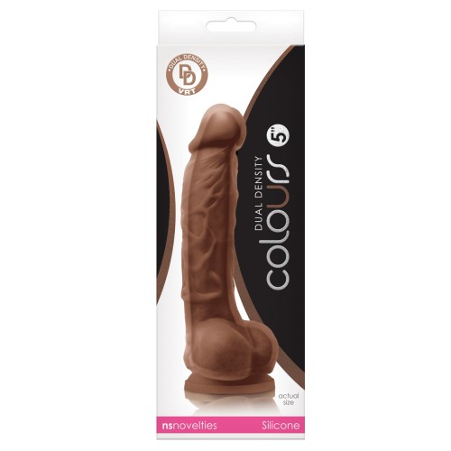 Colours Dual Density Dildo Realistic Brown