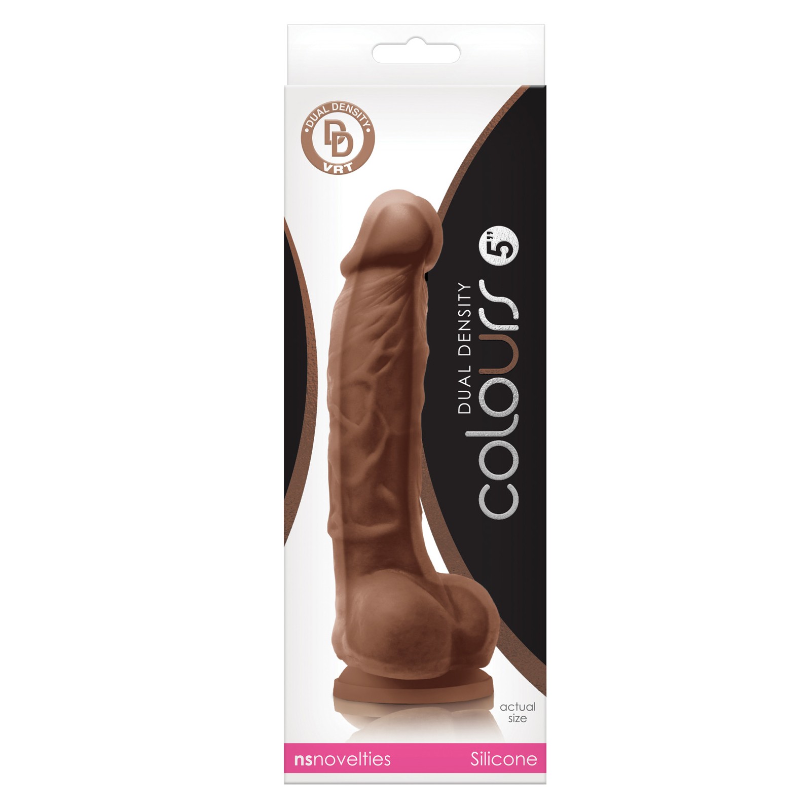 Colours Dual Density Dildo Realistic Brown