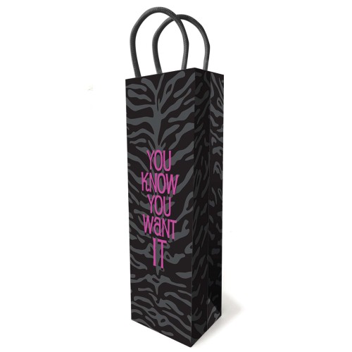 Elegante Bolsa de Regalo You Know You Want It para Amantes de la Fiesta