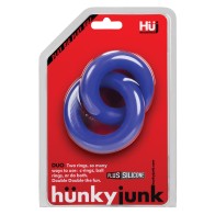 Hunky Junk Duo Linked Cock & Ball Rings Cobalt