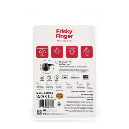 Vibrador de dedo recargable Frisky