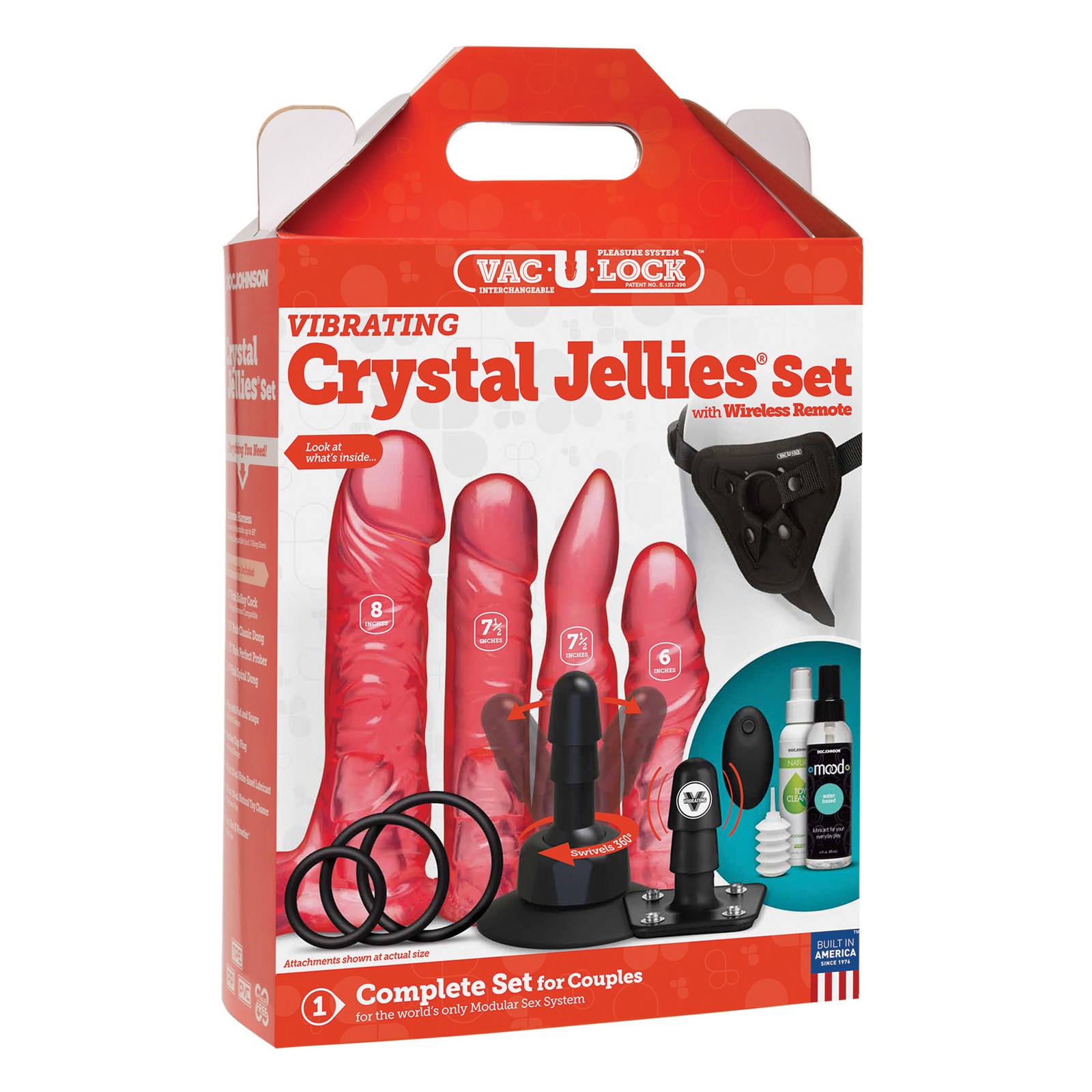 Set Vibrante Gelatinas Crystal Vac-U-Lock Rosa