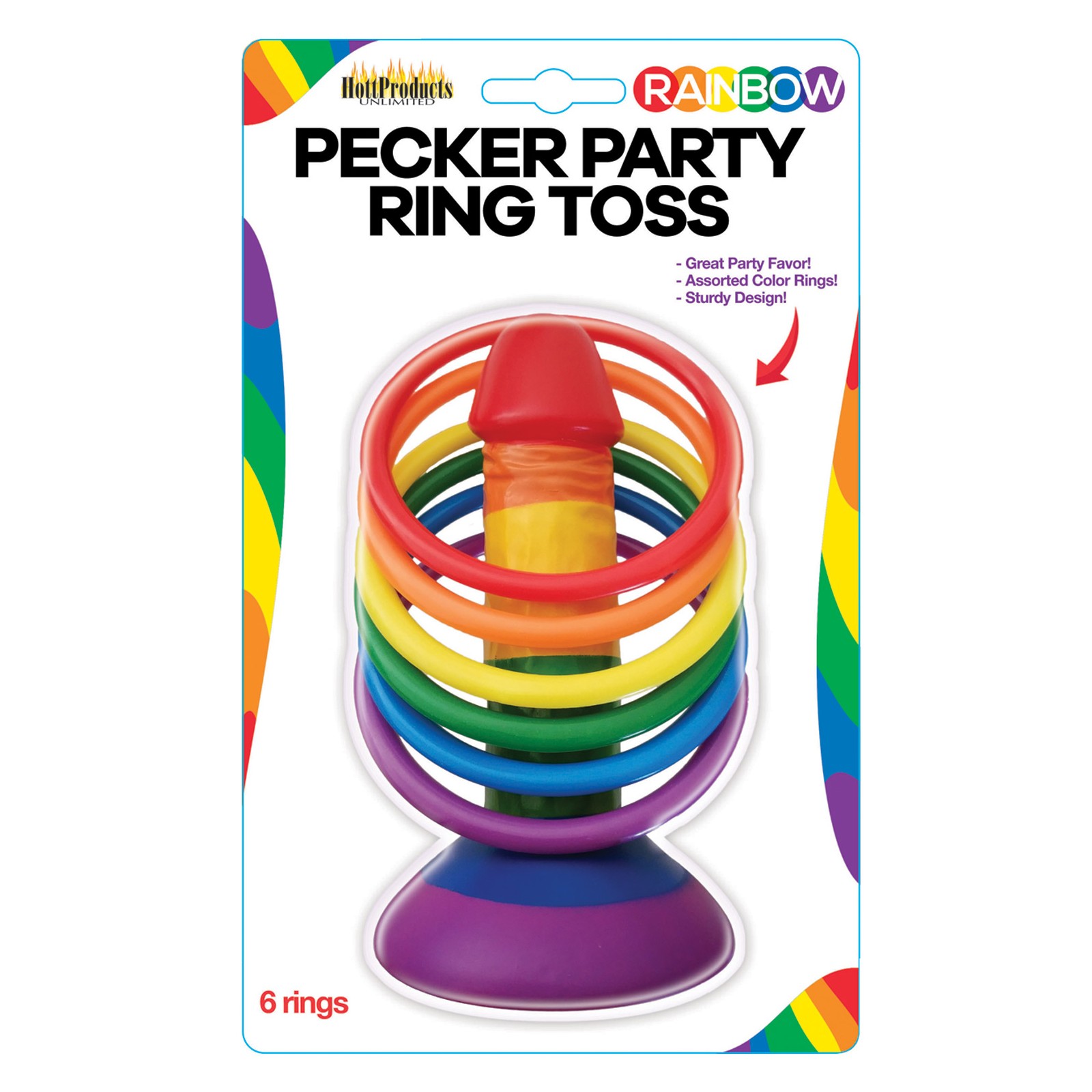 Rainbow Pecker Party Ring Toss Game