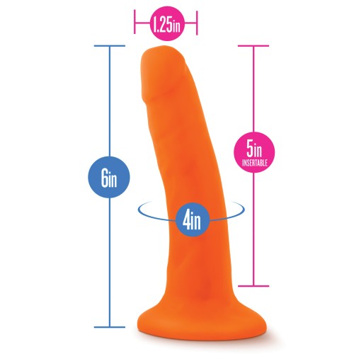 Blush Neo Dildo de Densidad Dual de 6 Pulgadas Naranja Neón